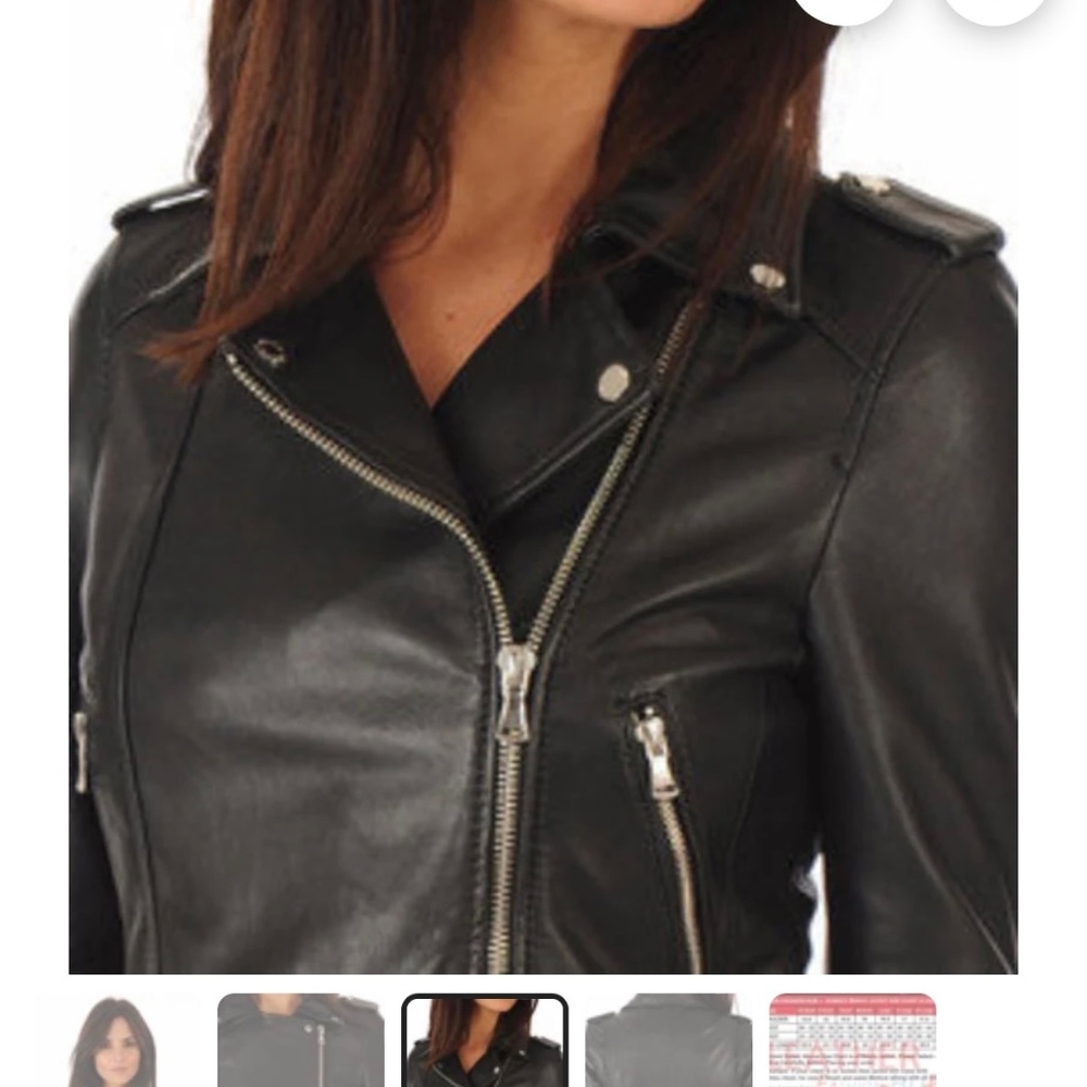 100% Genuine High Quality Lambskin Leather Cropped Motor Biker